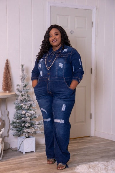 Jill Of All Trades Denim Jumpsuit - BU Boutique LLC