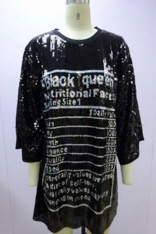"Black Queen" Ingredients Sequin Top