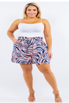 Plus Size Zebra Print Shorts