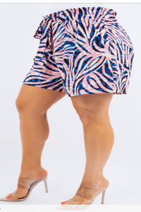 Plus Size Zebra Print Shorts