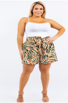 Plus Size Zebra Print Shorts