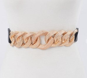 Oversized Chain Buckle Plus Size Elastic Belt - BU Boutique LLC