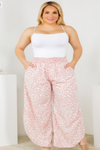 Plus Size Leopard Smocked Waist Pants