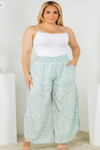 Plus Size Leopard Smocked Waist Pants