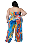 Plus Size Multi Color Print Jumpsuit